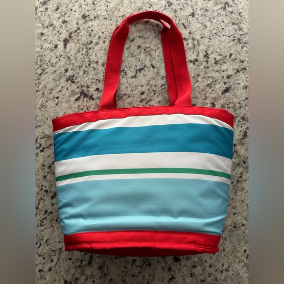 Disney Mickey Mouse Insulated Cooler Tote Beach Picnic Bag Striped - Picture 9 of 9